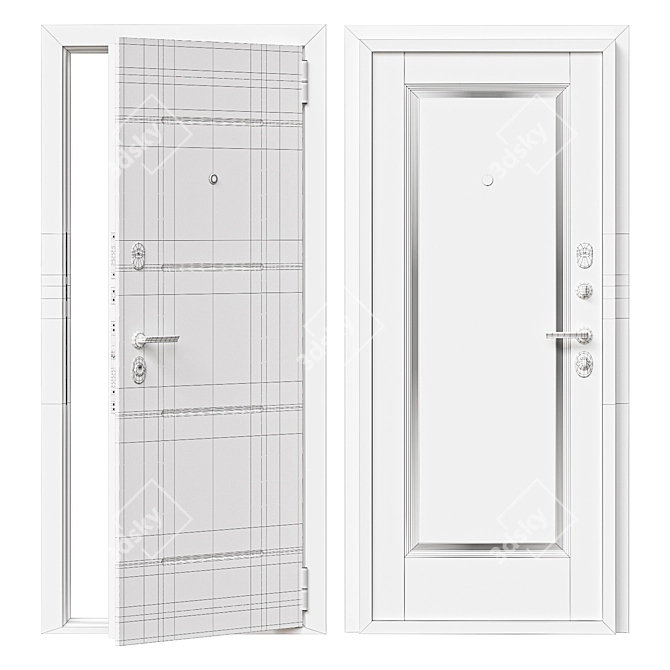 Bravo 5 Metal Entry Door 3D model image 2