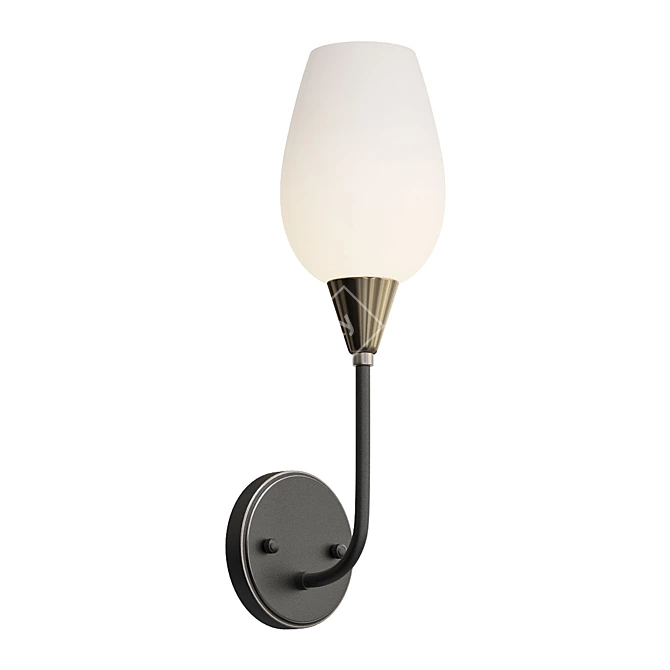 Viola Milk Wall Sconce 3D model image 1