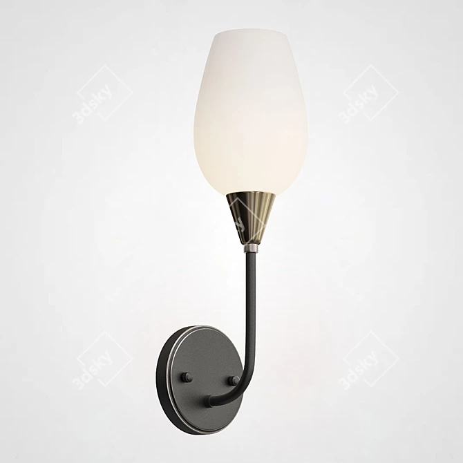 Viola Milk Wall Sconce 3D model image 2