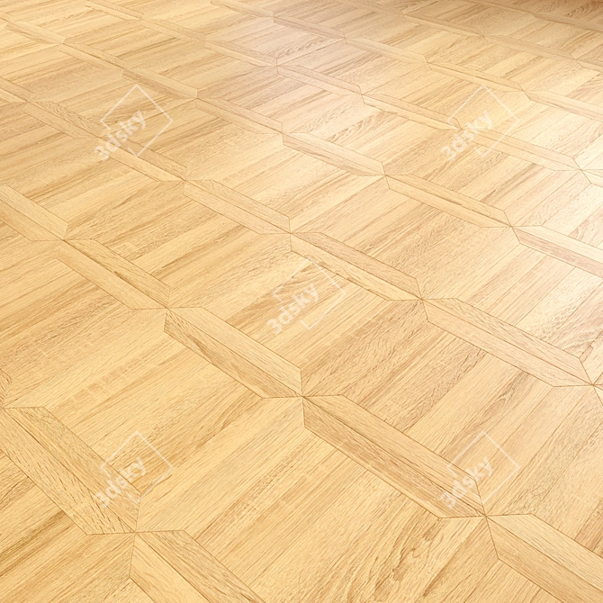 Wooden Floor 3D Model Kit 3D model image 2