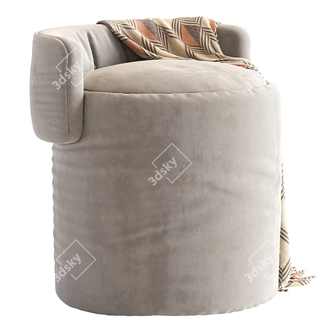 Modern Love Seat Pouf Rugiano 3D model image 2