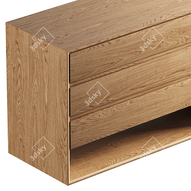 Modern Oak Chest of Drawers 3D model image 2