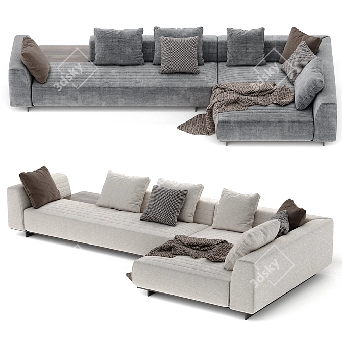 Contemporary Minotti Roger Sofa 12 3D model image 1