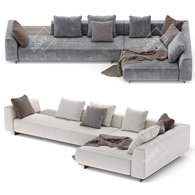 Contemporary Minotti Roger Sofa 12 3D model image 5