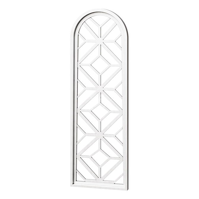 White Wooden Window Panel Wall Decor 3D model image 1