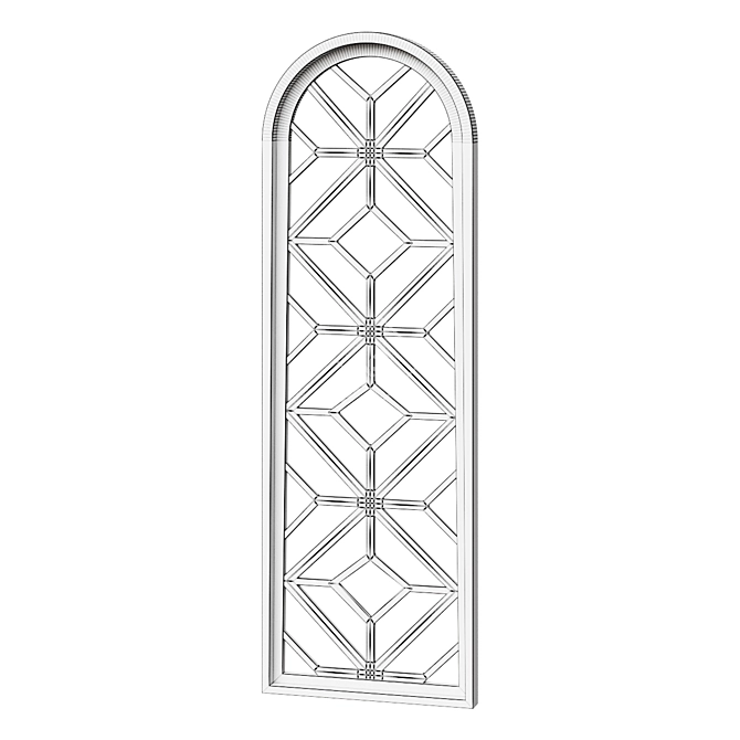 White Wooden Window Panel Wall Decor 3D model image 2