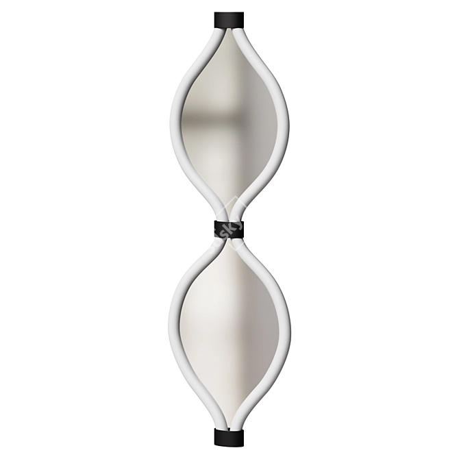 White Metal Oval Wall Mirror 3D model image 1