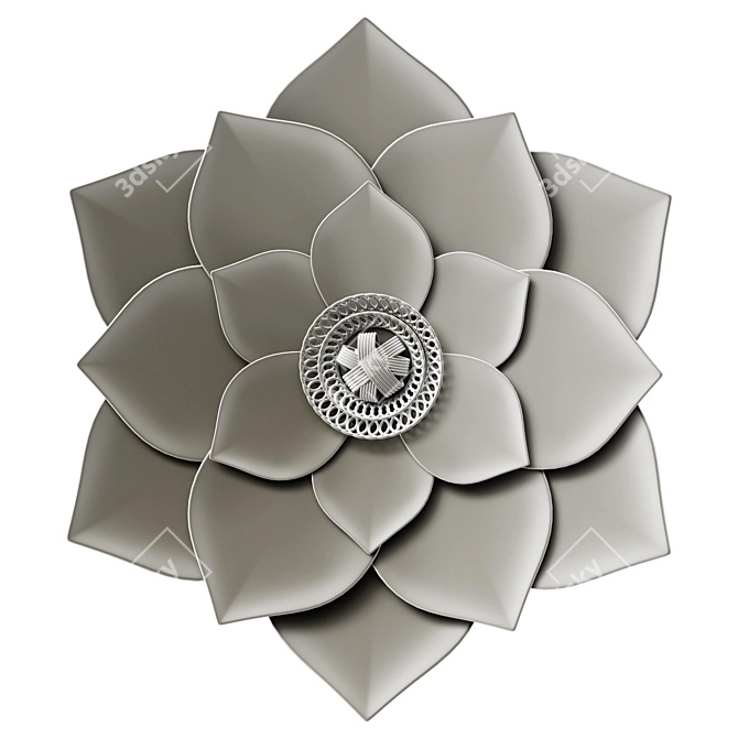 Gray Lotus Wall Decor Art 3D model image 1