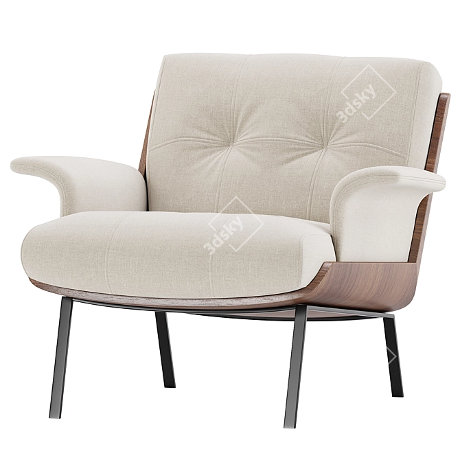 Daiki Armchair Collection: Modern Elegance 3D model image 3