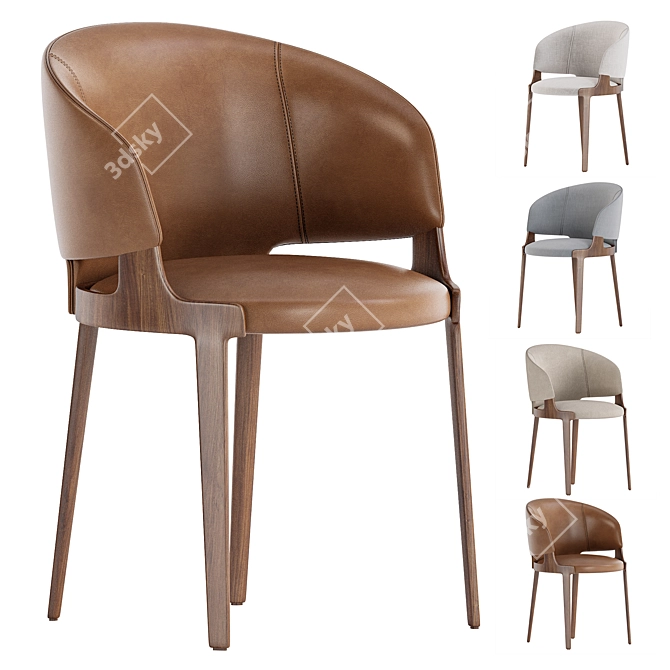 Contemporary VELIS Potocco Chair 3D model image 1