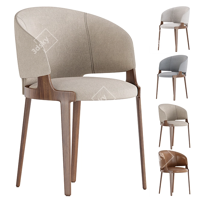 Contemporary VELIS Potocco Chair 3D model image 2