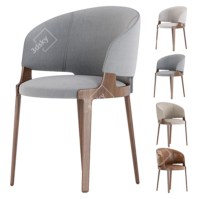 Contemporary VELIS Potocco Chair 3D model image 3