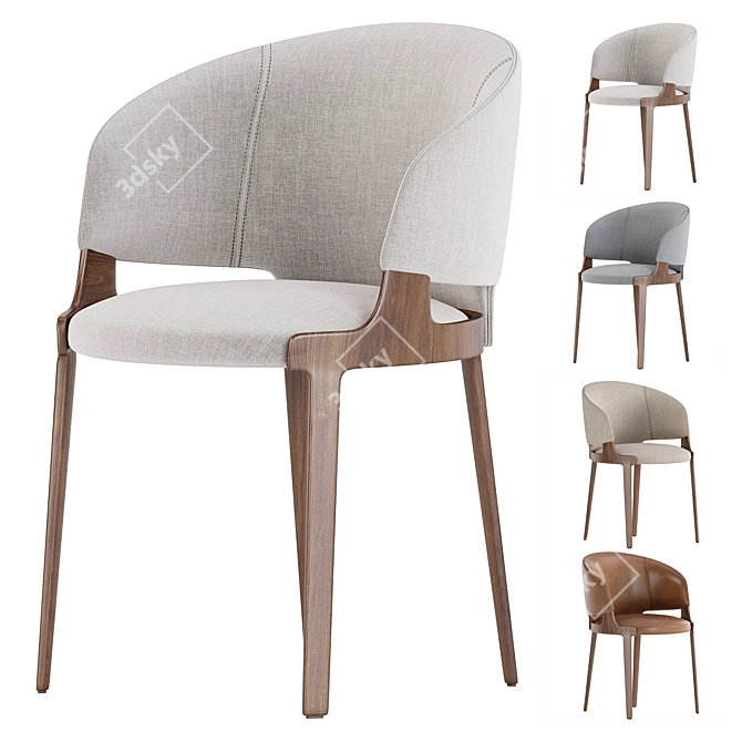 Contemporary VELIS Potocco Chair 3D model image 4