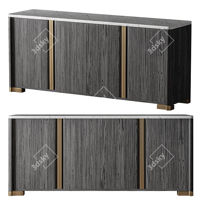 Modern Oslo Sideboard in Walnut 3D model image 1