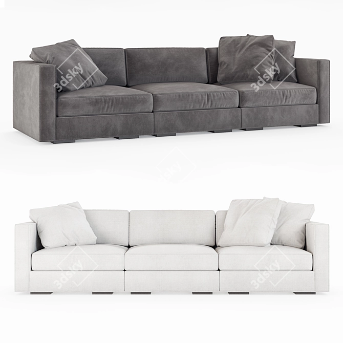 Maddox Slim-Arm Modular Sofa 3D model image 2