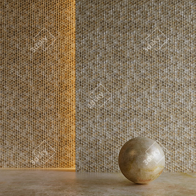 Golden Gravity Mosaic Tiles 3D model image 1