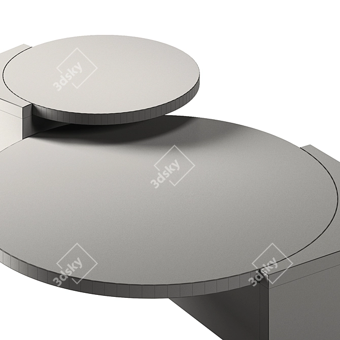 Elegant Stone Tribeca Table Set 3D model image 3