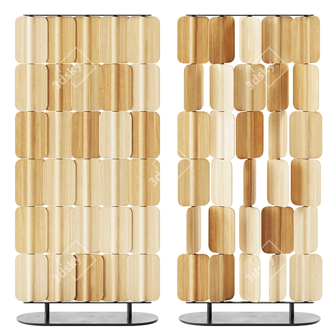 True Design Wooden Acoustic Divider 3D model image 1