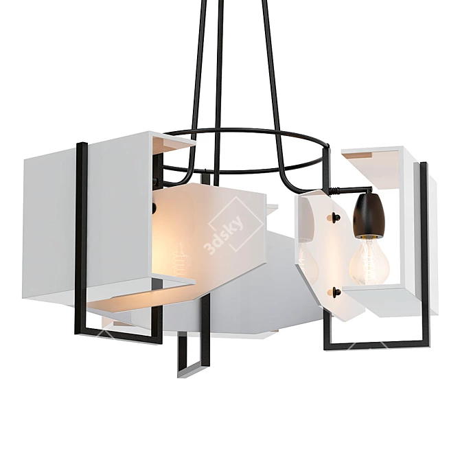 Italian Modernist Brass Chandelier 3D model image 1