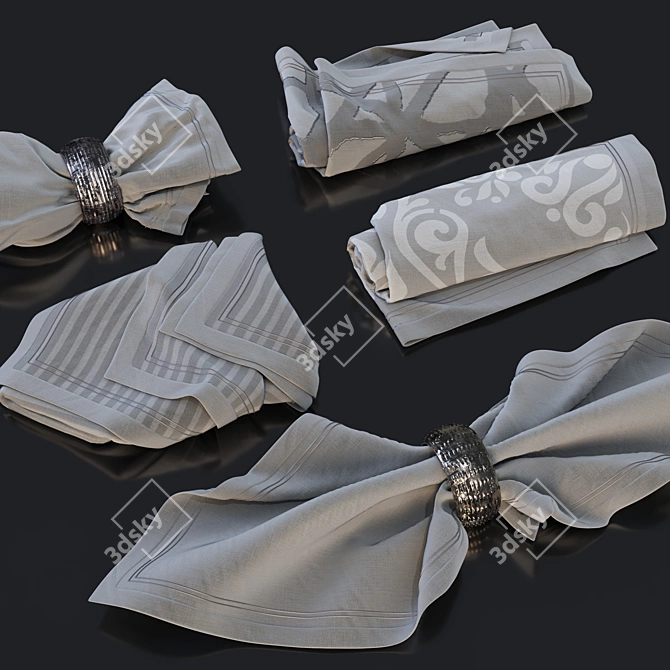 Table Napkin Set For Serving 3D model image 5