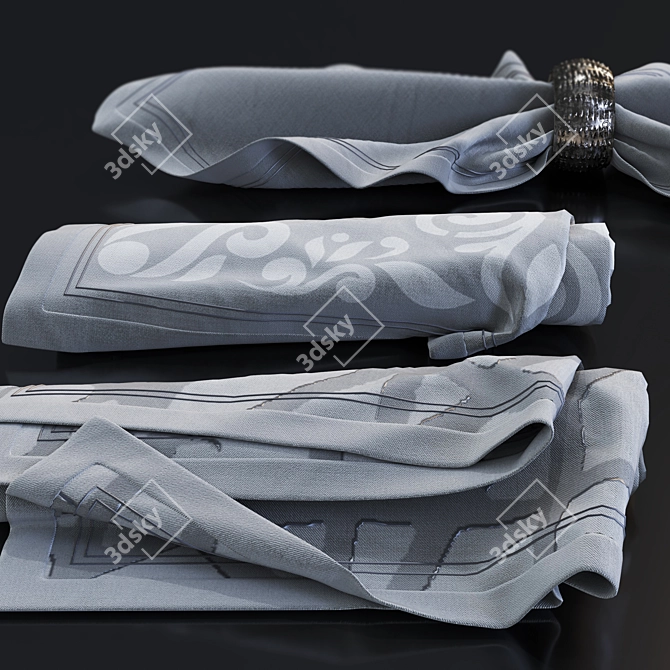 Table Napkin Set For Serving 3D model image 6