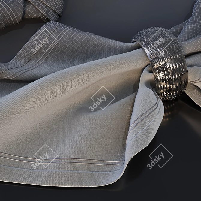 Table Napkin Set For Serving 3D model image 7