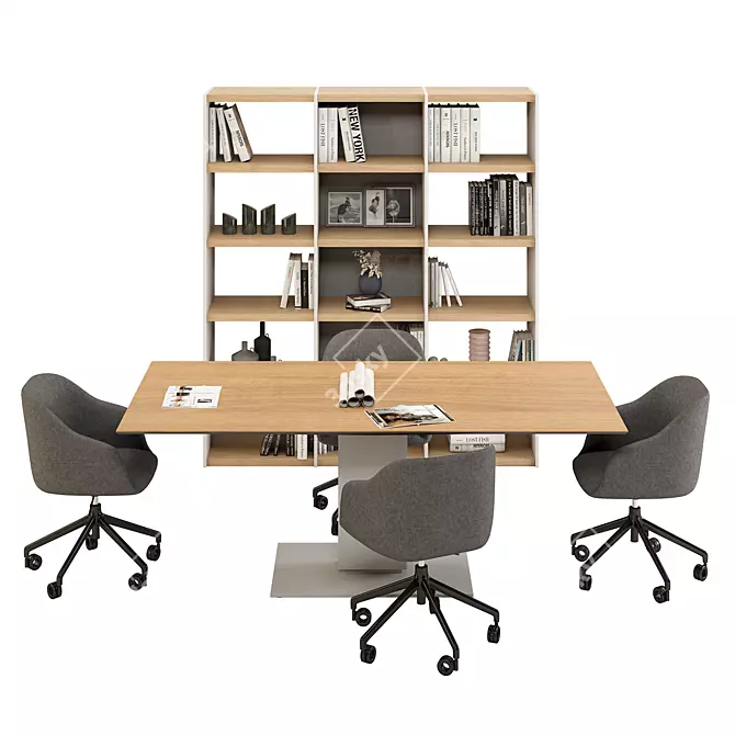 Modern Office Furniture Set, 3D Max 3D model image 1