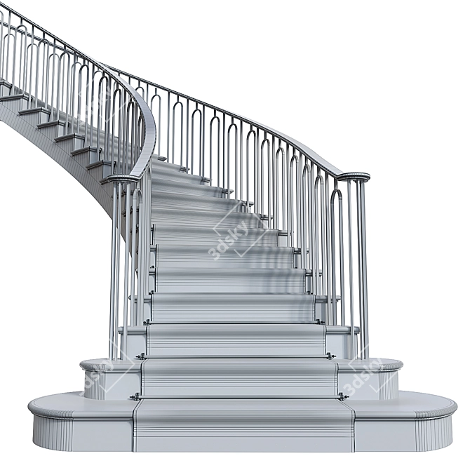 Elegant Neoclassical Staircase Design 3D model image 5