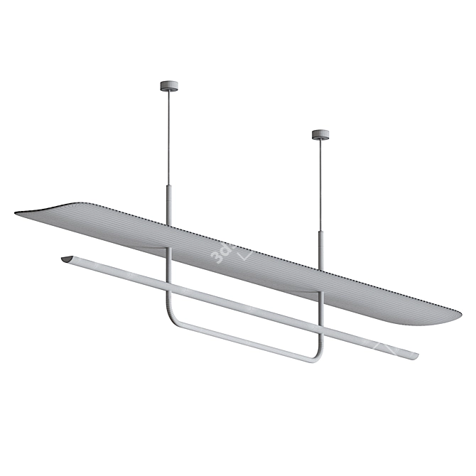 Sleek Linear LED Pendant Light 3D model image 2