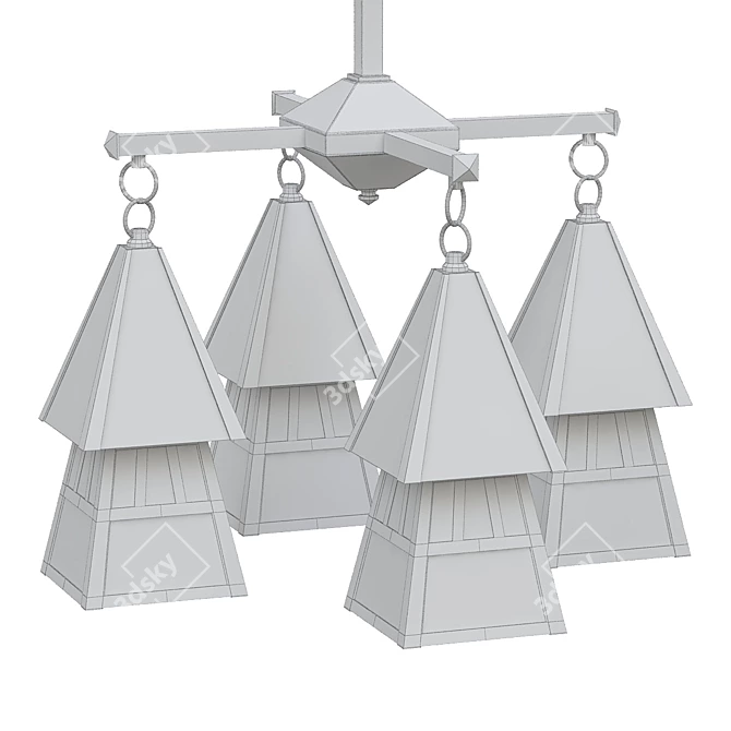 Rustic Charm Dartmouth Chandelier 3D model image 2