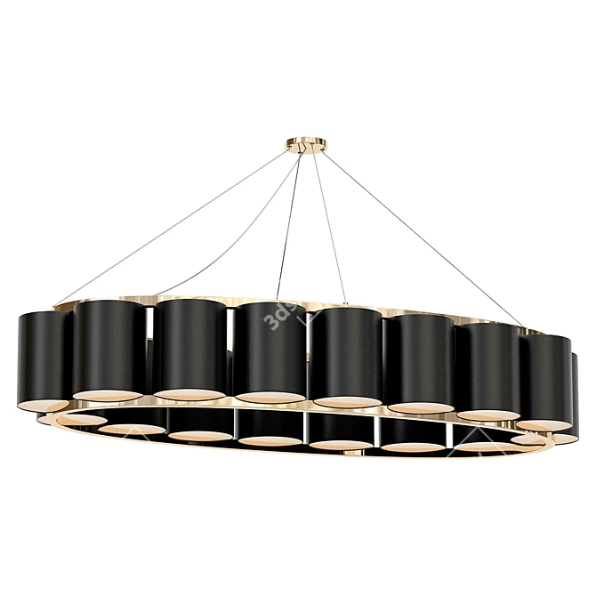 Elegant Bibendum Oval Chandelier 3D model image 1