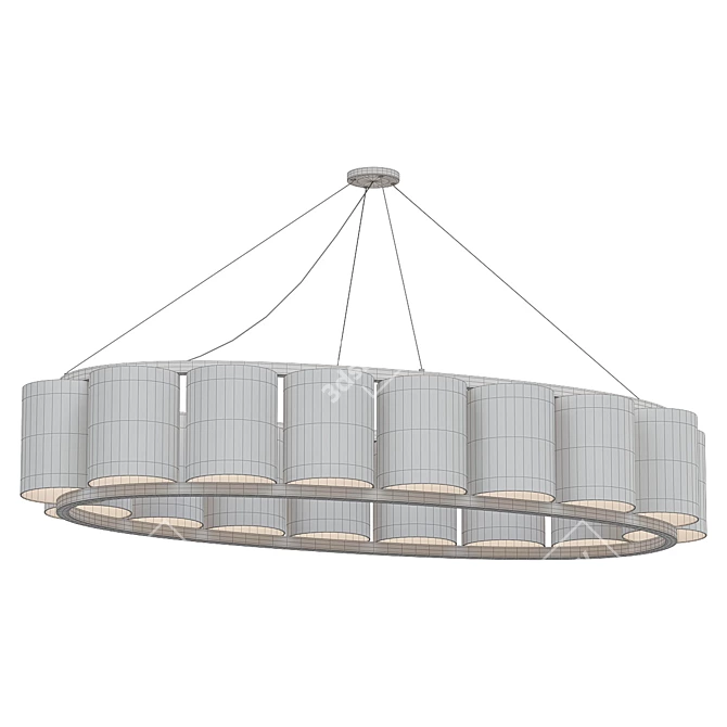 Elegant Bibendum Oval Chandelier 3D model image 2