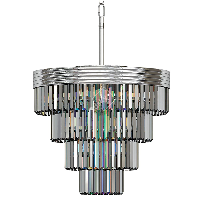 Tiered Trio Chandelier 3D model image 1