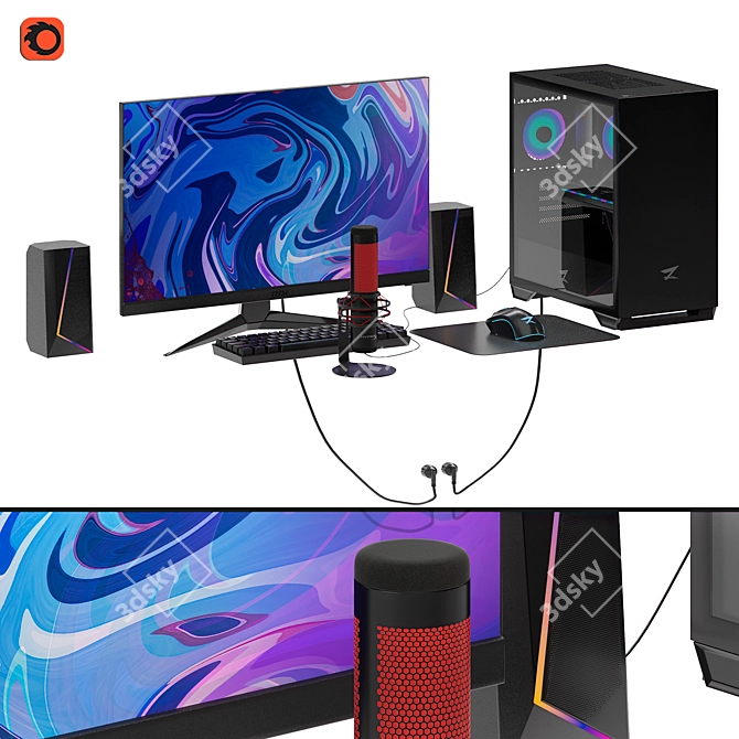 Gaming Streamer Setup Kit 3D model image 1