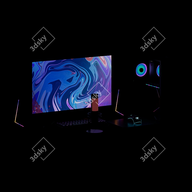 Gaming Streamer Setup Kit 3D model image 6