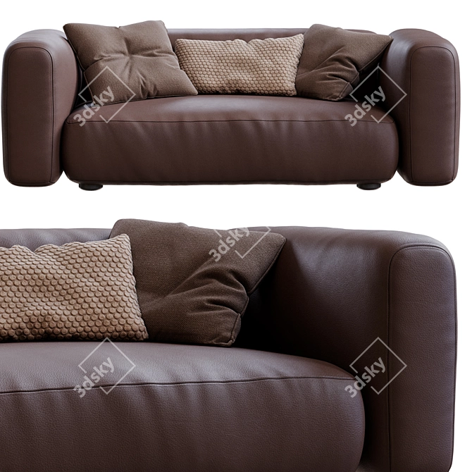 Modern Chic Two-Seater Sofa 3D model image 4