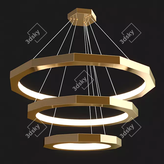 Elegant Kara Chandelier, 85cm Diameter 3D model image 2