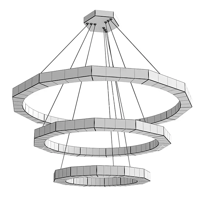 Elegant Kara Chandelier, 85cm Diameter 3D model image 3