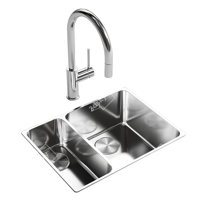 Mythos Myx Steel Sink Duo 3D model image 1