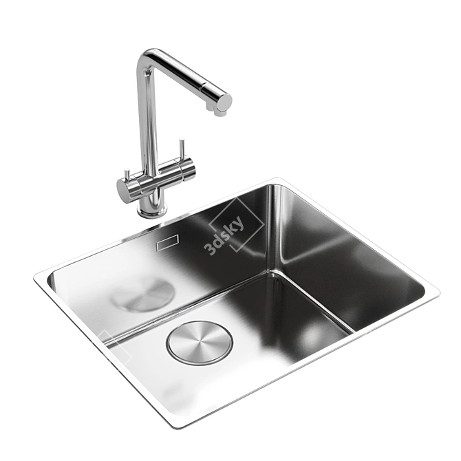 Mythos Myx Steel Sink Duo 3D model image 2