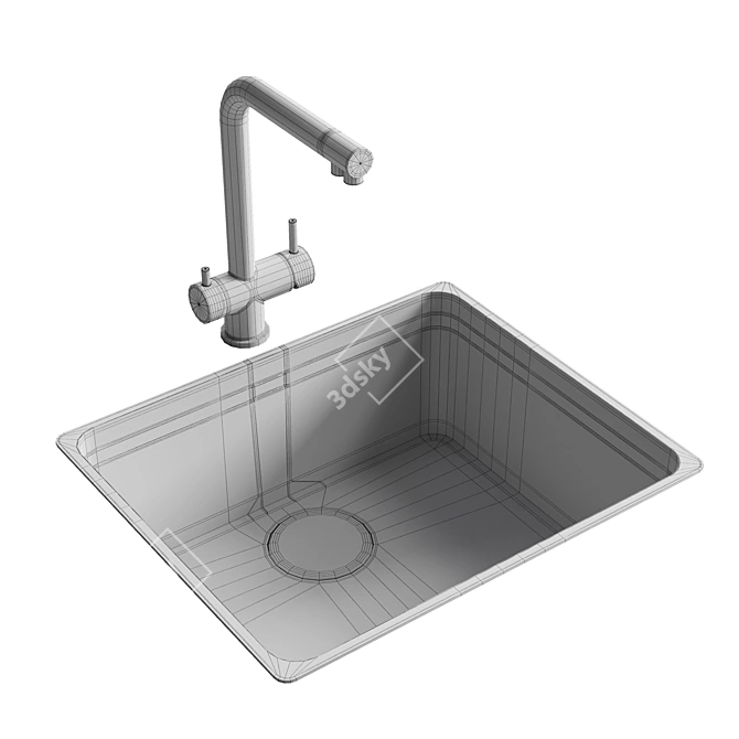 Mythos Myx Steel Sink Duo 3D model image 4