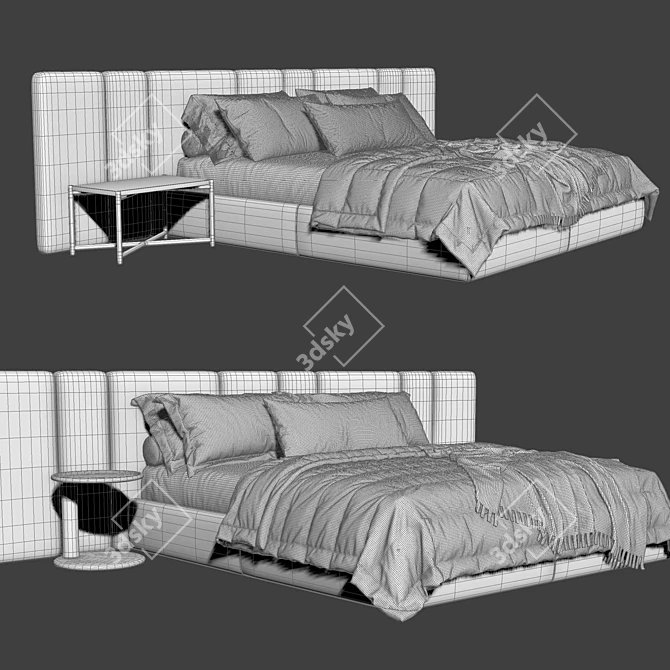 Hollis Bed 3D Model Furniture 3D model image 7