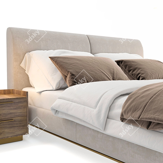 Elegant Margot Bed 3D Model 3D model image 2