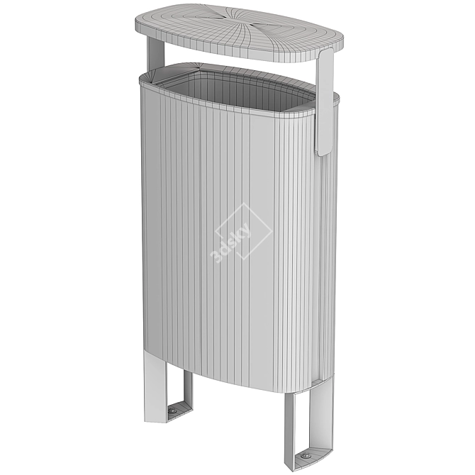 Modern Aluminum Trash Bin ZIEGLER 3D model image 3