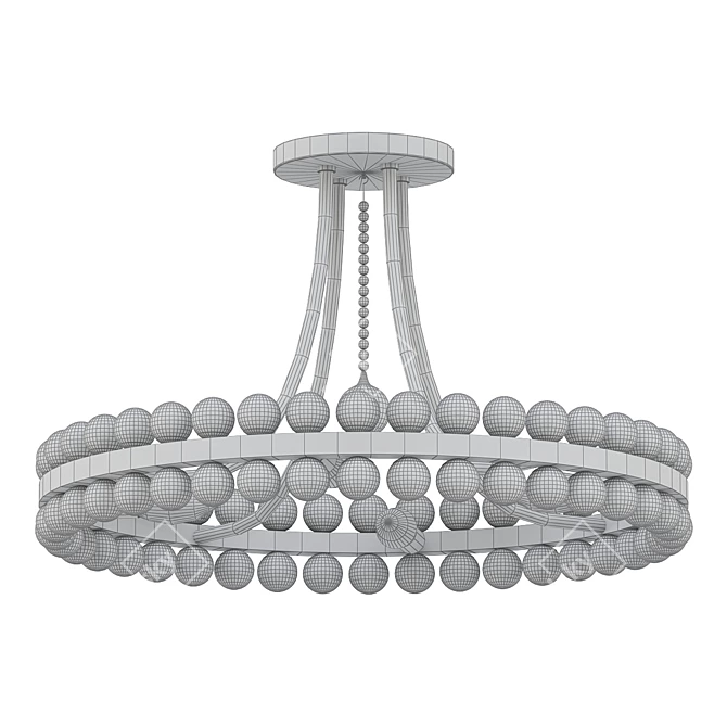 Contemporary Clover Semi Flush Light 3D model image 2