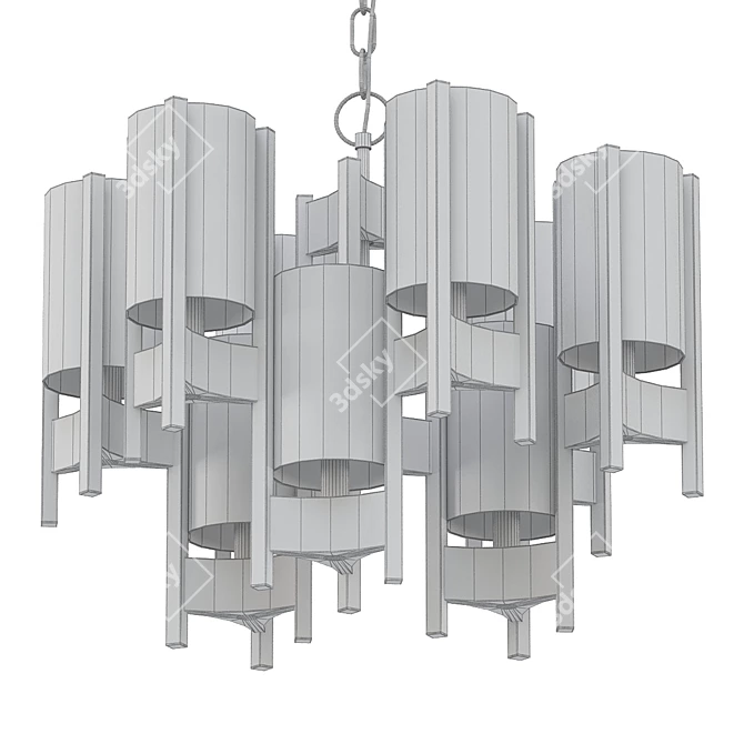 Mid-Century Modern Hurricane Chandelier 3D model image 2