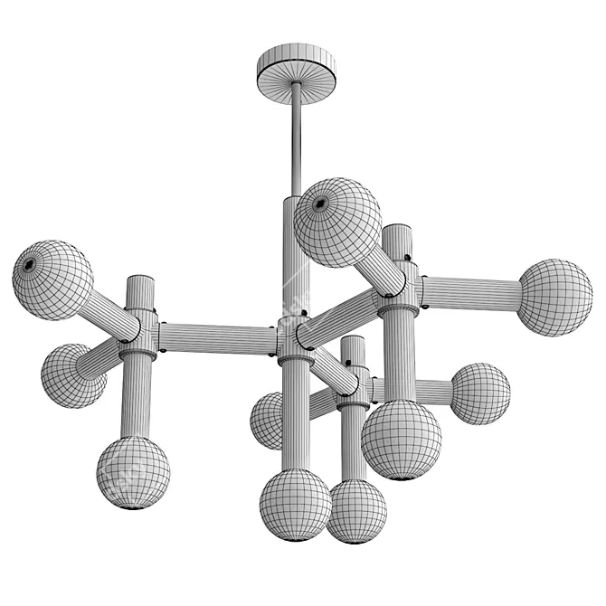 Modern Network Chandelier, 80cm 3D model image 3