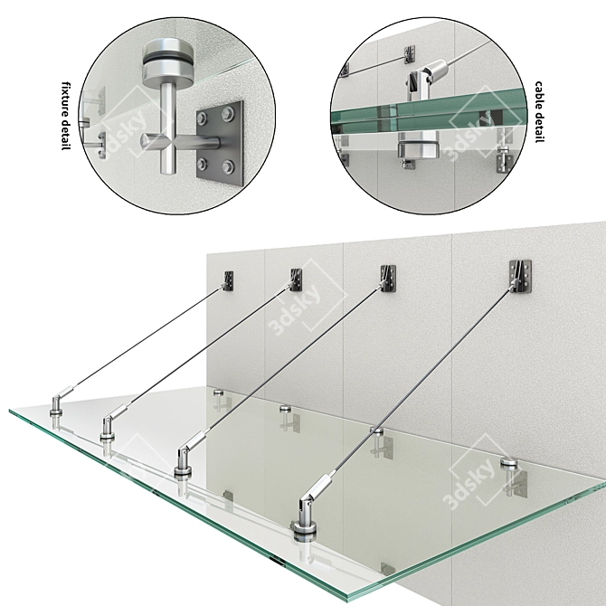 Sleek Glass Canopy Expansion 3D model image 1