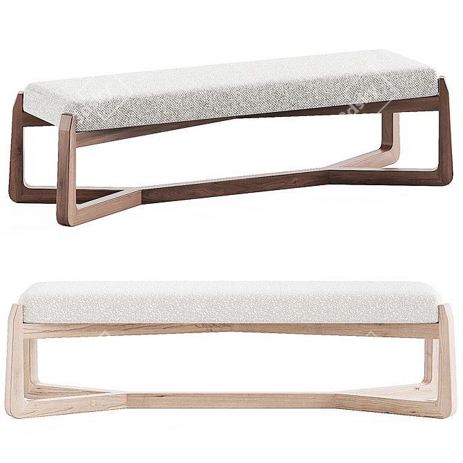 Modern Amna Bench Design 3D model image 1