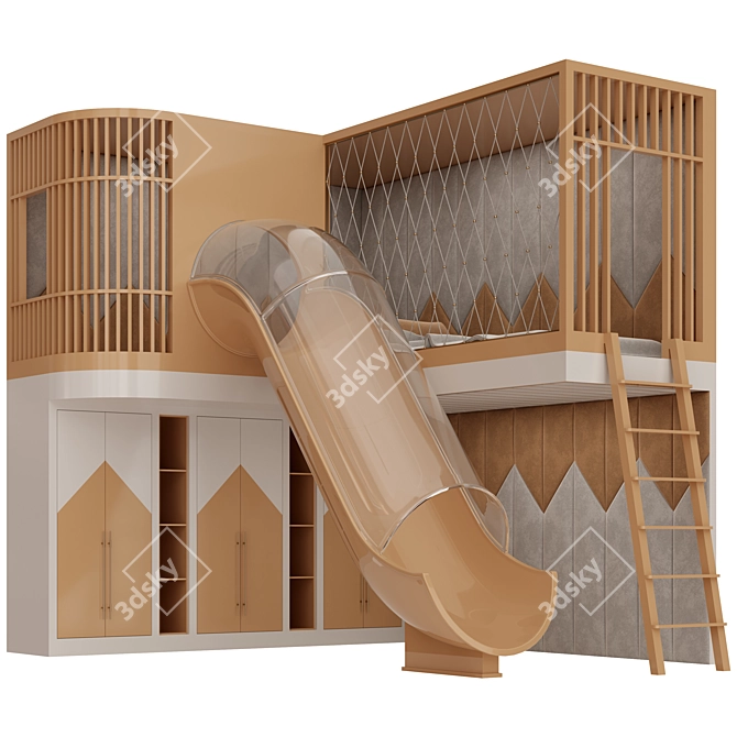 Modern Children Furniture Set 04 3D model image 1